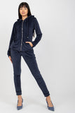 Cozy Velour Hoodie and Long Pants Set with Pockets