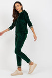 Stylish Women's Velour Hoodie & Pants Set with Print