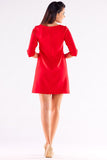 Elegant 3/4 Sleeve Mini Dress with Back Zipper Closure