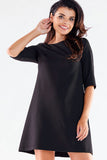 Elegant 3/4 Sleeve Mini Dress with Back Zipper Closure