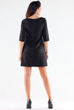 Elegant 3/4 Sleeve Mini Dress with Back Zipper Closure