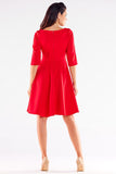 Blushed Short Sleeve Dress with Decorative Buttons
