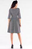 Blushed Short Sleeve Dress with Decorative Buttons
