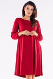 Elegant Women's Trapezoidal Dress with Extended Back