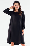 Elegant Women's Trapezoidal Dress with Extended Back