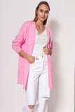 Soft Melange Knit Sweater Coat with Minimalist Design