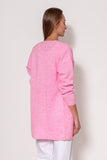 Soft Melange Knit Sweater Coat with Minimalist Design