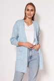 Melange Knit Soft Sweater Coat with Minimalist Design