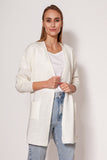 Soft Melange Knit Sweater Coat with Minimalist Design