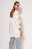 Soft Melange Knit Sweater Coat with Minimalist Design