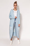 Cozy Extended Cut Sweater Coat with Hood and Pockets