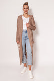 Cozy Extended Cut Sweater Coat with Hood and Pockets