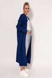 Soft Extended Cut Sweater Coat with Hood and Pockets