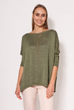 Elegant Oversize Sweater with Chic Metallic Thread
