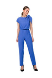 Chic One-Shoulder Jumpsuit with Tapered Legs and Pockets