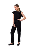 One-Shoulder Unique Jumpsuit with Tapered Legs