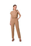 Chic One-Shoulder Jumpsuit with Tapered Legs and Pockets