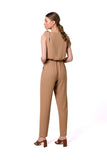 Chic One-Shoulder Jumpsuit with Tapered Legs and Pockets