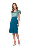 Asymmetrical A-Line Skirt with Double Front Design
