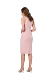 Geometric Stitch Sleeveless Pencil Dress