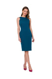 Geometric-Stitched Sleeveless Pencil Dress