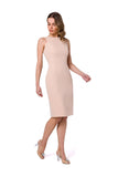 Geometric Stitch Sleeveless Pencil Dress