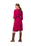 Elegant Flared Overlap Dress with Wide Sleeves