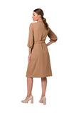 Elegant Flared Overlap Dress with Wide Sleeves