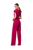 Elegant Cutout Jumpsuit with Stylish Belt and Zipper Closure