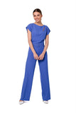 Elegant Cutout Jumpsuit with Belt and Zipper Details
