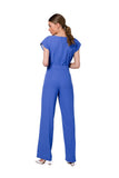 Elegant Cutout Jumpsuit with Belt and Zipper Details
