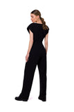 Elegant Cutout Jumpsuit with Belt and Covered Zippers