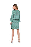 Airy Printed Kaftan Dress with 3/4 Sleeves and Belt