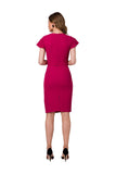 Chic Cocktail Dress with Decorative Layer and Buckled Belt