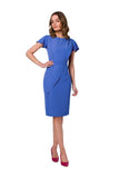 Decorative Layer Cocktail Dress with Buckled Belt