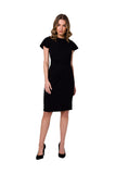 Elegant Cocktail Dress with Decorative Layer & Buckled Belt