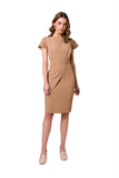 Decorative Layered Cocktail Dress with Buckled Belt