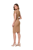 Decorative Layered Cocktail Dress with Buckled Belt