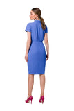Front-Fastening Dress with Collar and Short Sleeves