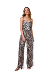 Delicate Satin Summer Suit with Print and Pockets
