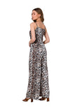 Delicate Satin Summer Suit with Print and Pockets