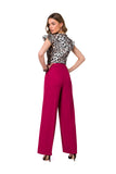 Chic Wide-Leg Pants with Elegant Waist Darts and Pockets