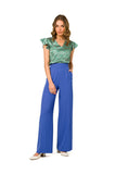 Chic Wide Leg Pants with Elegant Waist Darts and Pockets