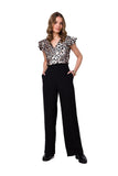 Chic Wide Leg Pants with Elegant Waist Darts and Pockets