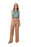 Chic Wide Leg Pants with Elegant Waist Darts and Pockets