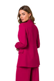 Shiny Lightweight Unbuttoned Blazer with Pockets