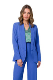 Shiny Lightweight Unbuttoned Blazer with Pockets