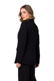 Shiny Lightweight Unbuttoned Blazer with Pockets