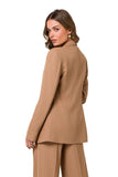 Shiny Lightweight Unbuttoned Blazer with Pockets