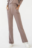 Chic Cotton Sweatpants with Elevated Waist and Pockets